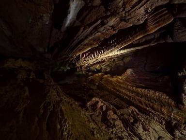 A bejárati termecske a Szalamandra előszoba (az ott ideglenesen állomásozó állatkákról kapta a nevét). Aztán a Bukóforduló volt szűkülete. Az első nagy terem a Fröccs-terem. Majd a Hallstatti-terem.