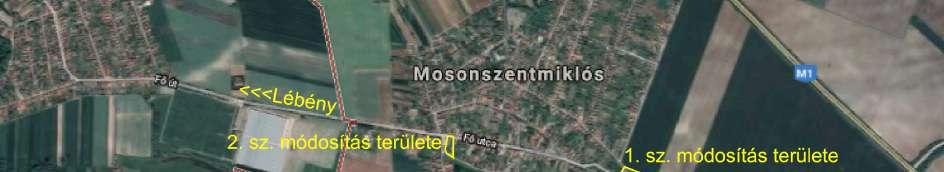 út, Szabadság tér, öttevényi településkapu) és Gergely utca között
