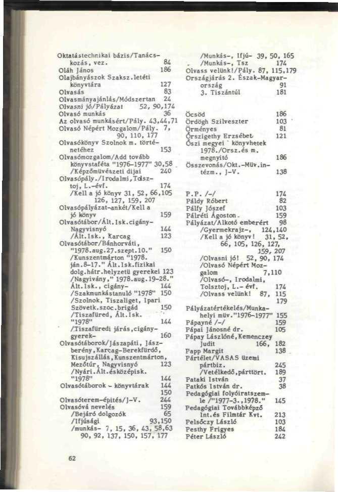 n /Munkás-, Ifjii- 39, 50. 165 Olvass.elünk!/Paly. B7, 115.179 ájáá 2 E k M mányajánlss/kódsztrtan 24 ni ji/pilvám 52. 90.174 d munkás 36 asd munkásért/pály. 43,44.7 * Népén Moigalon/Pály.