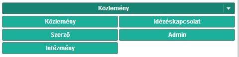 Segítség, tájékoztató és Adattípus-választó menük Bal menü tartalmának frissítése (pl.