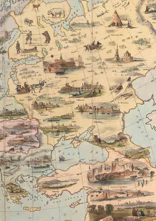 I, The travellers; or, a tour through Europe 1842-es, első kiadásának játéktérképe.