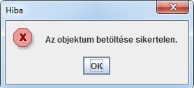 8. Hibaüzenetek A program hiányzó fájlok esetén hibaüzenetet ad. A hibaüzenet kiírja a történt hibát, majd az OK gombra kattintva, a hiba típusától függően leáll a program, vagy fut tovább.