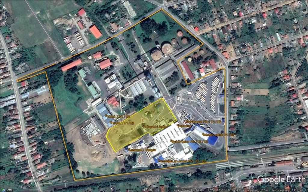 4. A veszélyes anyagokkal kapcsolatos súlyos baleset által való veszélyeztetés értékelése A Üzemben jelenlévő veszélyes anyagok elhelyezkedését az alábbi térképek mutatják be: 4.