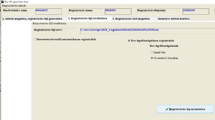 Amennyiben proxy szerver vagy víruskereső, tűzfal akadályozza az adatok automatikus kiküldését, vagy ha az előző művelet nem járt sikerrel: Válassza a