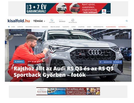 IAB Billboard Az oldal fejléce feletti kiemelt felület, választható fix nyitó- vagy aloldali elhelyezéssel.