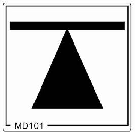 Általános biztonsági utasítások MD 101 Ez a piktogram az emelő berendezések (kocsiemelők) elhelyezési pontjait jelzi.