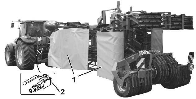 hidraulikus munkahengere (5) Az összecsukható szárny hidraulikus munkahengere (Centaur 4001/ 5001) (6) Pótsúly (opció) (7) Szegélytárcsa /