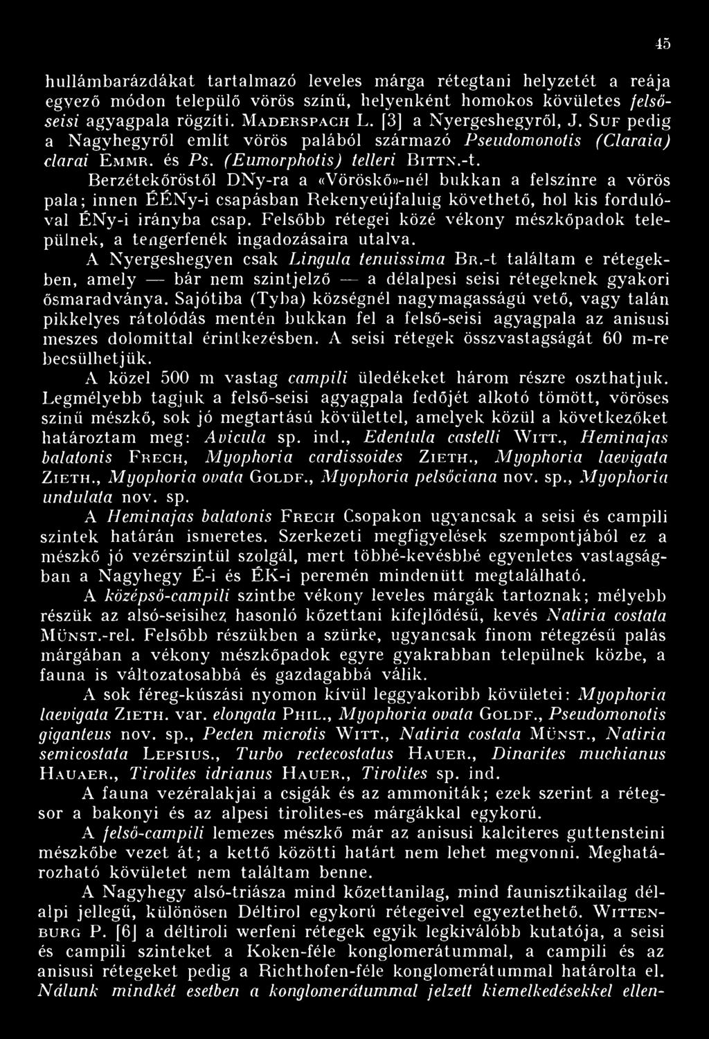 -L Berzétekőröstől DNy-ra a «Vöröskő»-nél bukkan a felszínre a vörös pala; innen ÉÉNy-i csapásban Bekenyeújfaluig követhető, hol kis fordulóval ÉNy-i irányba csap.