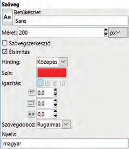 betűtávolság, sorköz, első sor behúzása, alsó-, felső index stb. is elérhető.