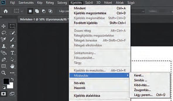 A kijelölésekhez kapcsolódóan hasznos műveletek még a következők: Kijelölés megszüntetése. Kijelölés megfordítása (invertálása). Kijelölés szűkítése megadott pixellel.