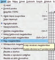 A rácsok és illesztések megjelenítését és a hozzájuk való illesztést bekapcsolva egyszerűen készíthetünk szimmetrikus alakzatokat!