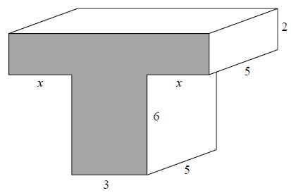 9. (2012. január, 9. feladat, 6 pont: 1 + 5) Az alábbi ábrán vázolt testet két téglatest összeragasztásával hozták létre. Az élek hossza cm ben van feltüntetve.