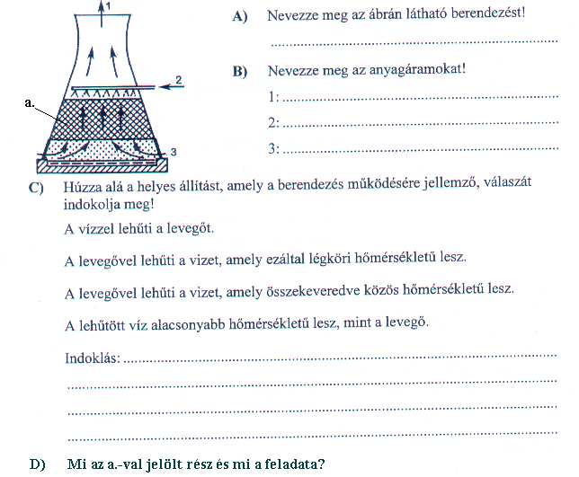 4.) Keverőkondenzátorban óránként 50 kg 0,4 bar nyomású gőzt kondenzáltatunk 30 C-os víz segítségével. A gőz 3 %-a nem kondenzálódó gáz. A gőznek csak a rejtett hőjét vonjuk el.