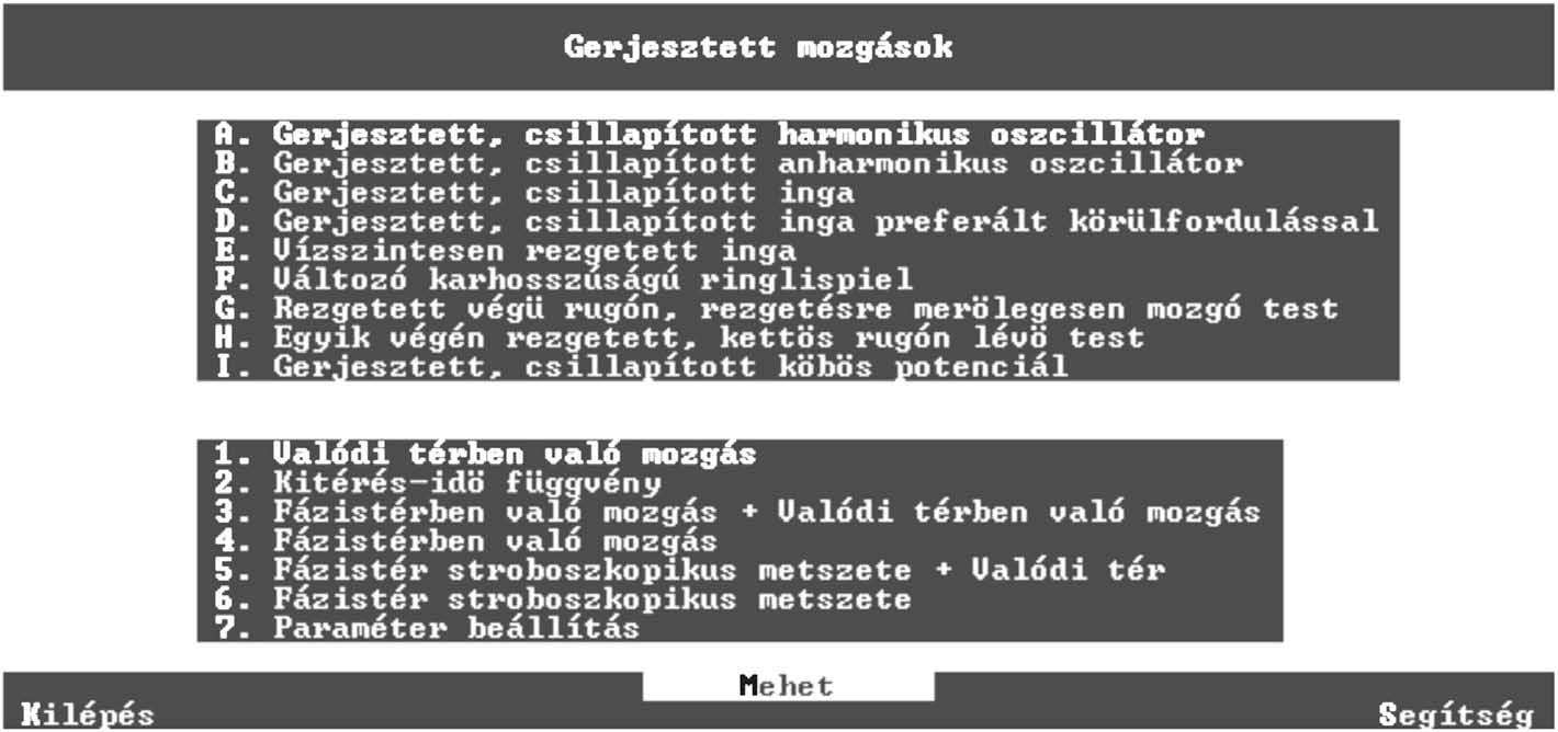 esetében a különböző ábrázolási módokkal, ezáltal módunk nyílik több szempontból, többféleképpen is tanulmányozni a minket érdeklő mozgást, például: valódi térben való mozgás, kitérés-idő függvény,