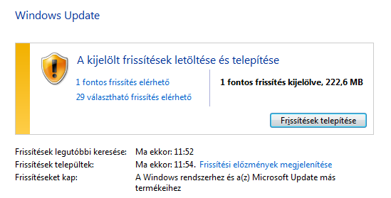 A Windows-rendszerfájlok frissítése Jó tudni: A középső ablaktáblán felsorolt összes frissítést kijelölhetjük úgy, hogy bejelöljük a Név Name oszlopcímkétől balra látható jelölőnégyzetet.