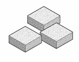 5.2. Szintkiegyenlítés a. Gumi alátét Gumi alátétek 50 x 50 x 3, 5, 10 mm / A gumi alátétek használhatók a szintkiegyenlítéshez és a párnafa megemeléséhez is (a nedvesség elfolyásának biztosításához).