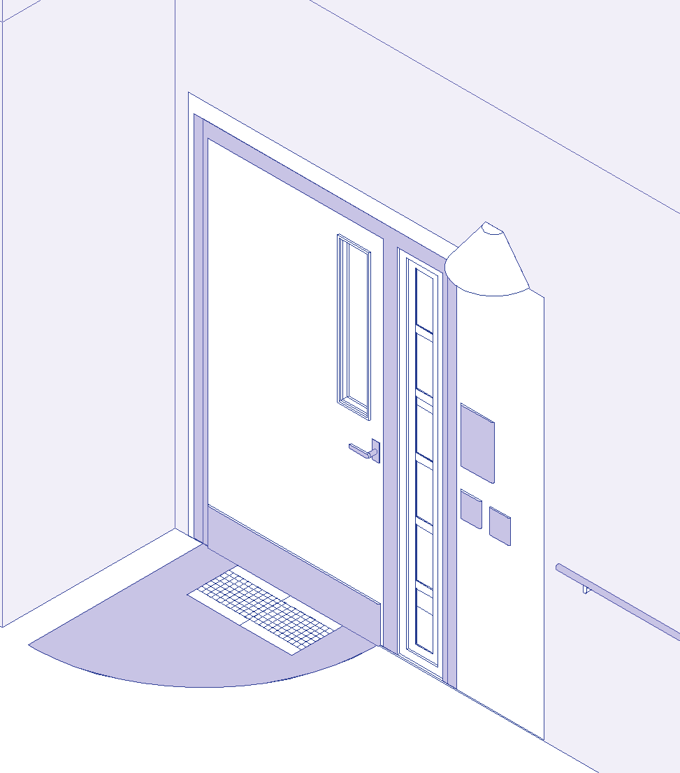 Tervezési ajánlások Épületek bejárati részletei ejáratok nyitáshoz szükséges erô (tolás vagy húzás) nyíló ajtók esetében a 20 N-t lehetôleg ne haladja meg.