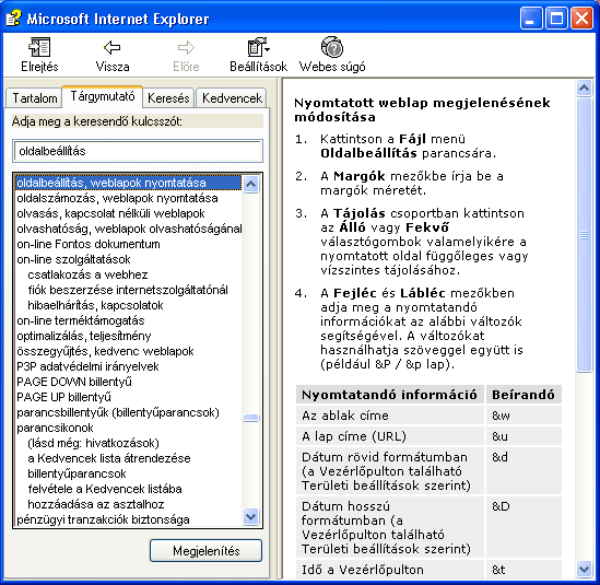 Ekkor a megjelenő panelen megadhatjuk, hogy mit szeretnénk kinyomtatni.