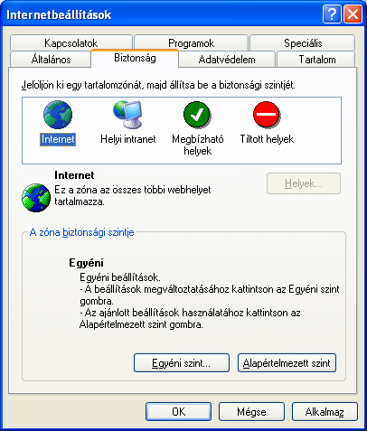 Információ és kommunikáció MS Windows XP VÉDETT WEBOLDALAK BIZTONSÁGI BEÁLLÍTÁSOK Az információs társadalom rohamos fejlődésével sorra alakulnak online vásárlási lehetőséget kínáló üzletek az