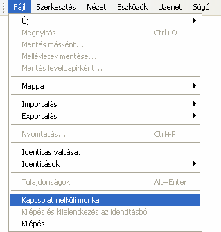 Ha telefonos internetkapcsolattal rendelkezünk, több levél küldésekor célszerűbb megírásuk után továbbításukat egyszerre kezdeményezni.