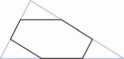 Matematika C 1. évfolyam 4. modul: Még eygszer! Tanári útmutató 5 5. Egy háromszög oldalainak harmadoló pontjai hatszöget határoznak meg. A háromszög területének hányadrésze e hatszög területe?