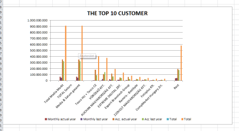 összehasonlító kimutatások TOP 10 vevők