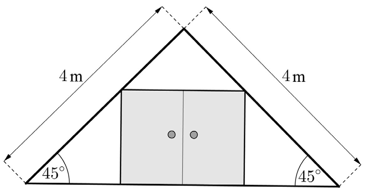 a) Mekkora legyen a szekrény vízszintes és függőleges mérete (azaz a szélessége és a magassága), ha a lehető legnagyobb térfogatú szekrényt szeretné elkészíttetni?
