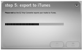 5. lépés Az EZ Vinyl Converter exportálja a rögzített adatait az itunes-ba várja meg, amíg ez befejeződik. 6.