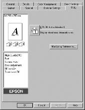 Az EPSON Status Monitor elérése Az EPSON Status Monitor az alábbi módon érhető el: nyissa meg a nyomtatószoftvert, térjen át a