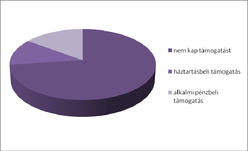 9. táblázat: Háztartások közötti transzferek megoszlása K-means klaszterelemzés, klaszterközéppontok*, n=10363 Klaszterek A támogatás jellege Nem kap támogatást Háztartási jellegű támogatás Alkalmi