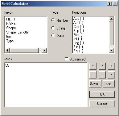 Mező hozzáadása táblázathoz 6. Ez az ablak jelenik meg ha a Calculate Values almenüt választjuk.