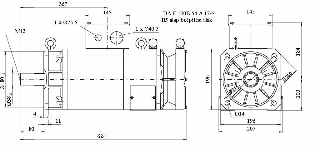 DA 100B 54 A 17-5 DA 100B 54 A 17-5 DA 100B 54 A 17-5 11.0 kw 60 Nm 27.8 A Mágnesező áram, I µ 15.