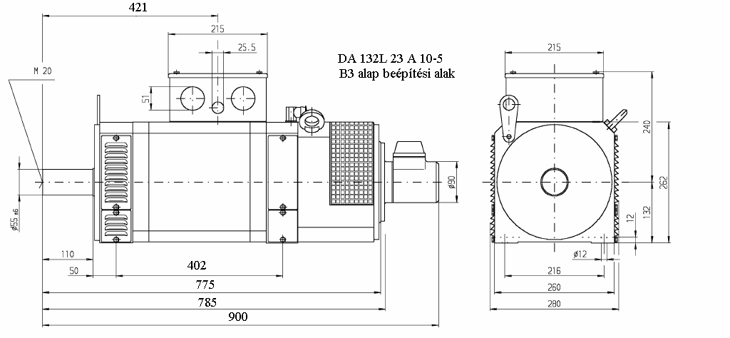 DA 132L 23 A 10-5 DA 132L 23 A 10-5 DA 132L 23 A 10-5 20 kw 191 Nm 42.0 A Mágnesező áram, I µ 23.9 A Névleges fordulatszám, n n 1000 ord./perc Mezőgyengítés határa, n mgy 2200 ord.