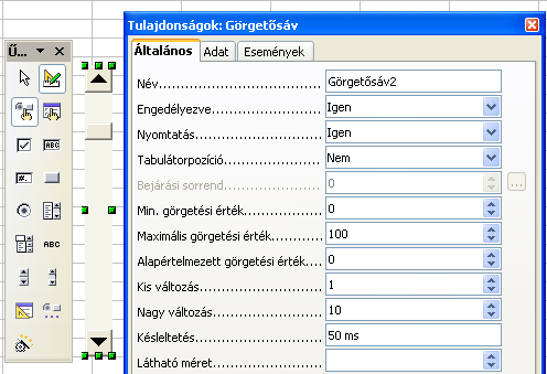 18. FEJEZET. ŰRLAP-VEZÉRLŐELEMEK HASZNÁLATA 103 18.1. táblázat.