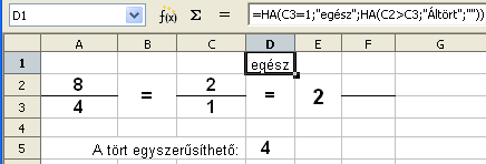 15. feladat Valódi tört Az F2 és az F3 pedig csak