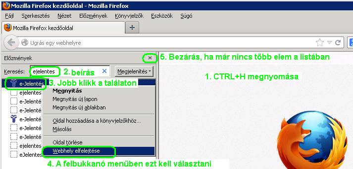 A kereső mezőbe be kell írni, hogy ejelentes, ekkor csak azok a weboldalak lesznek láthatók, amelyek tartalmazzák ezt a szót. 3.