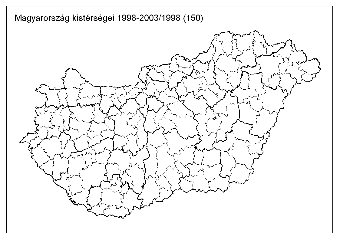 91 ezért az önkormányzatok által létrehozott területfejlesztési társulások területe a legritkább esetben esett egybe a statisztikai kistérségekével (Virág [2003]).