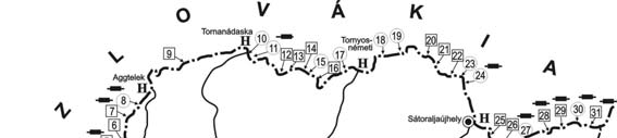 ábra: Potenciális határátkelőhelyek (1 31) Borsod-Abaúj-Zemplén megye és