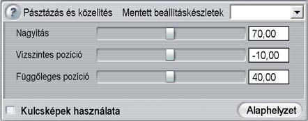 Két azonos paraméterekkel rendelkező kulcskép adja meg az egyes nézetek kezdetét és végét, azonban a teljes anyagon belül több kulcskép szükséges.