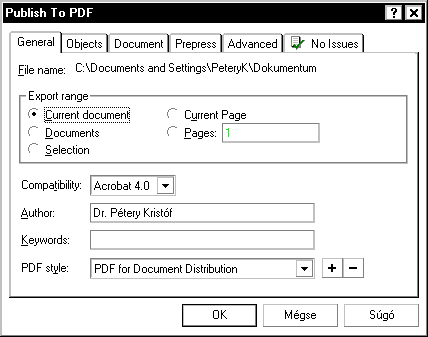 ISMERKEDÉS A PROGRAMMAL 31 PDF készítés Az Adobe szöveges, vektoros és raszteres elemeket egyaránt tartalmazó hordozható metafájl formátumában tárolt anyag a számítógép képernyőjén grafikusan jelenik