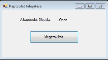 21. Adatkezelés (szerző: Radványi Tibor) 21.1. SqlConnection, ConnectionString 21.1. feladat [Kapcsolat felépítése] Írjon programot, melynek a segítségével kapcsolódni tud a Minta adatbázishoz.