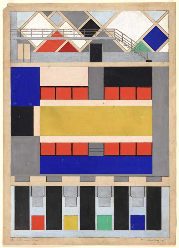 E periódus elején szakított az együttműködéssel Mondrian és Doesburg az átló bevezetése miatt. Így Mondrian 1924ben kilép a csoportból és az összetertás ez után teljesen meginog.