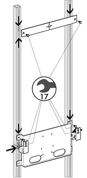 . Se necassário, montar o suporte superior de parede (acessório) em calhas C.. Montar a travessa.. Montar a Masterox (acessório) - ver as instruço ~ es de montagem juntas. 1.