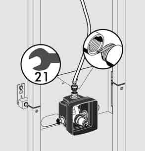 C: Recomendaça ~ o 2100 mm. 2. Regular a distância à parede.. Marcar os suportes na parede e furar.