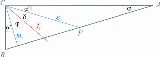 Szerkessz egyenlőszárú háromszöget, ha adott az alapja (5 cm), és az a szög, amelyet az alap az egyik szárhoz tartozó súlyvonallal bezár: 30 Az alap felezőmerőlegesének és a súlyvonal egyenesének