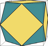 Úgy készítünk díszt, hogy egy 8 cm oldalélű kocka sarkaiból olyan tetraédereket vágunk le, amelyek az oldalfelező pontjokat összekötő szakaszokból (mint élekből)