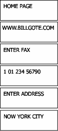 4) Töltse ki az Email cím, honlap, Fax szám és cím mezıket. 5) Az <ENTER> gombbal tárolhatja az információkat. 6) A bevitel törléséhez nyomja meg az <AC> gombot.. b. ADATOK MEGTEKINTÉSE 1) <TEL> gombbal belépés az adatbank módba.