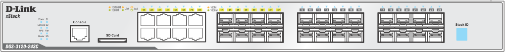 DGS-3120 Modellek DGS-3120-24SC 16 SFP and 8 Combo 1000Base-T/SFP AC