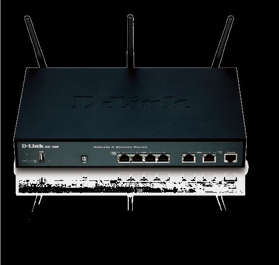 Unified Services Router család DSR-1000N 2 x Gigabit WAN ports, 4 x Gigabit LAN ports 130Mbps plaintext firewall throughput 100Mbps