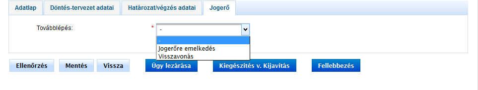 Abban az esetben, ha döntés és kiadmányozáskor szeretnénk módosítani az ellátás adatait, akkor az Önellenőrzés funkcióra kell klikkelnünk.